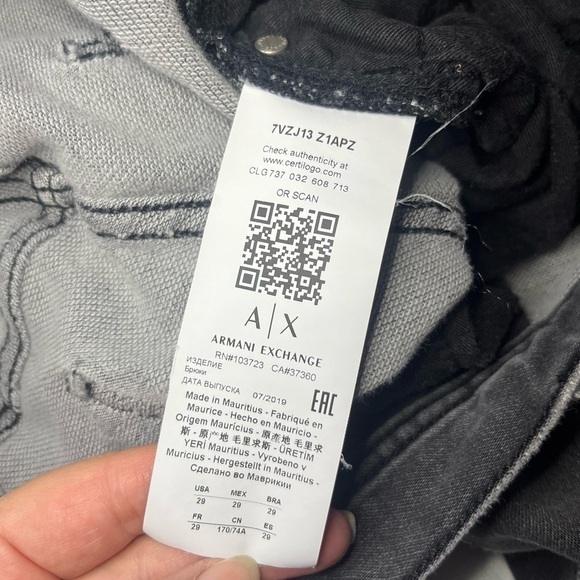 Armani Exchange J13 Slim Jeans Size 29 - Picture 7 of 10